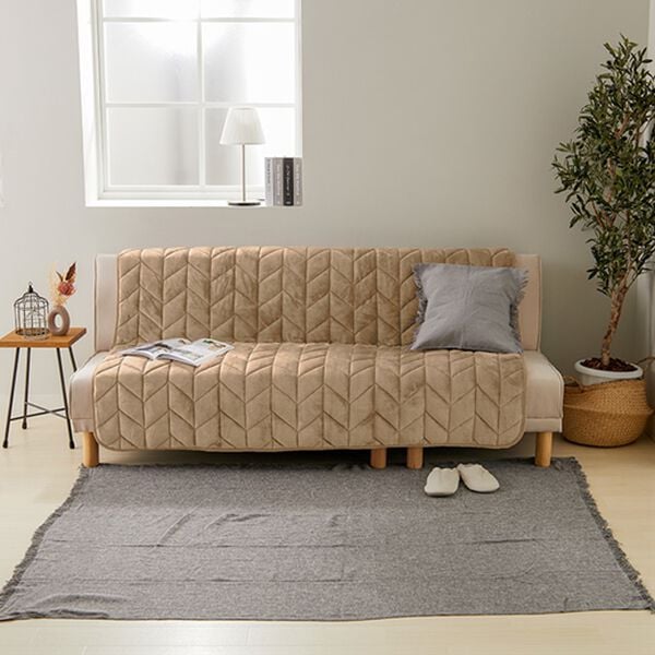 iellio（イエリオ）の「あったかふわふわボリュームソファカバー＜吸湿発熱・フランネル素材＞（ソファーカバー）」｜詳細画像