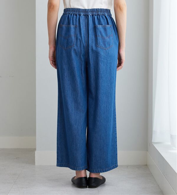 BELLUNA（ベルーナ）の「やわらかデニム素材ボタン使いワイドパンツ（ワイドパンツ・ガウチョ）」｜詳細画像