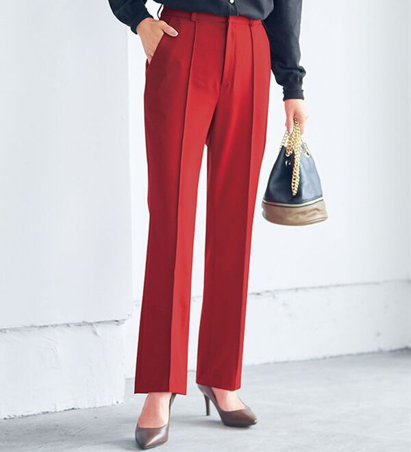 VINNO（ヴィノ）の「ソフトサーモ混裏起毛ストレッチセミフレアーパンツ（フルレングスパンツ）」｜詳細画像