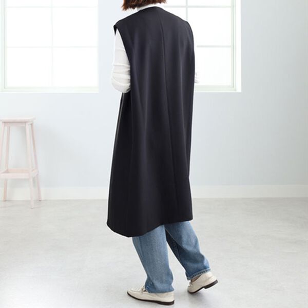 BELLUNA（ベルーナ）の「ノーカラーデザインロングジレ（ベスト）」｜詳細画像