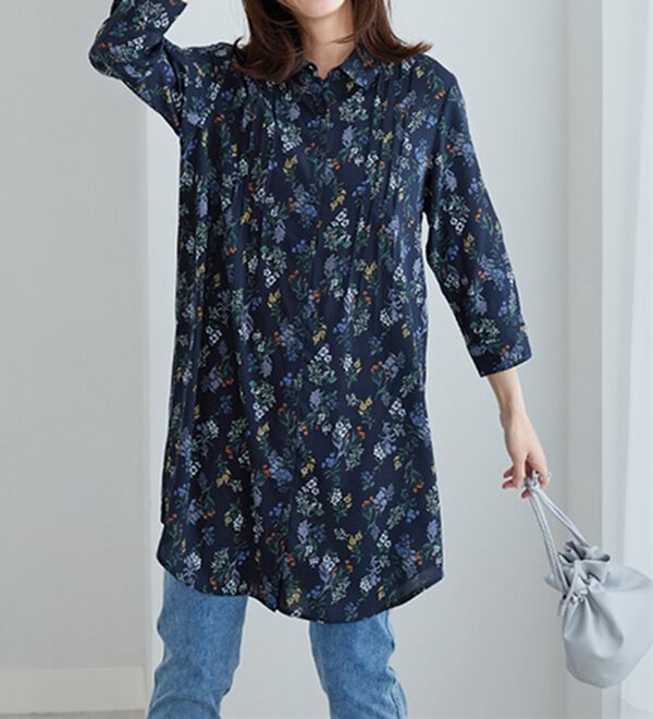 BELLUNA（ベルーナ）の「レーヨン素材ピンタック使いワンピース（その他ワンピース）」｜詳細画像