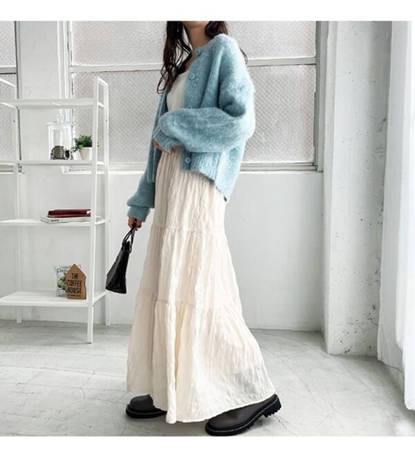 GeeRA（ジーラ）の「ワッシャーボリュームティアードスカート（ロングスカート）」｜詳細画像