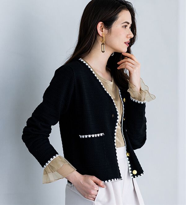 RANAN（ラナン）の「フレアーチュール袖ベロアプルオーバー（カットソー）」｜詳細画像