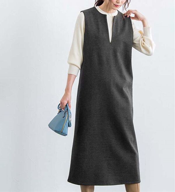 Pierrot（ピエロ）の「ウールタッチジャンパースカート（ジャンパースカート）」｜詳細画像