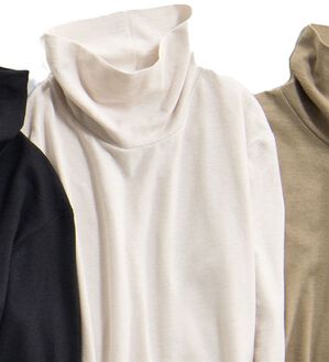 LAVIENNE（ラヴィエンヌ）の「カシミヤ入りシアー素材タートルネックインナー（肌着・インナーウェア）」｜グレージュ