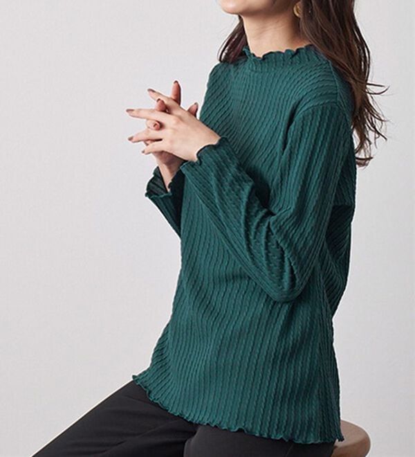 BELLUNA（ベルーナ）の「フリル衿ジャカードプルオーバー（カットソー）」｜詳細画像