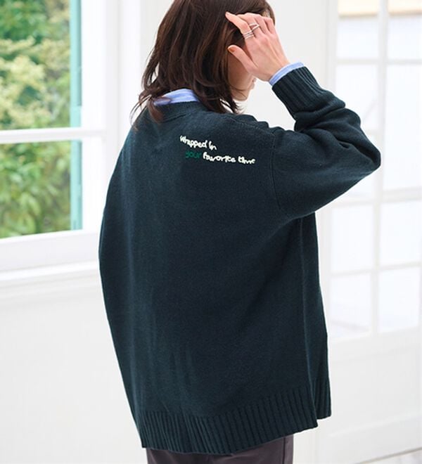 BELLUNA（ベルーナ）の「配色刺しゅう使いニットカーディガン（ニットカーディガン）」｜詳細画像