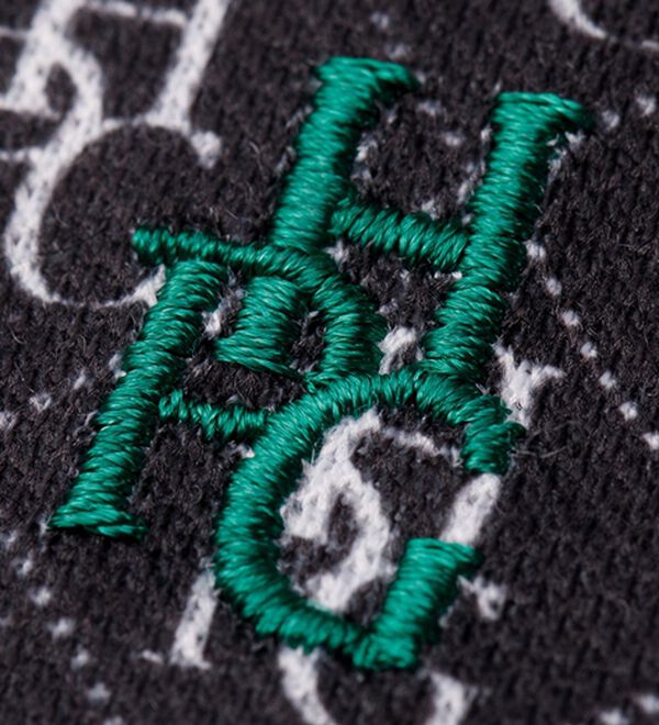 「＜ハッシュパピー・ゴルフ＞総柄ロゴパネル切替ポロシャツ（メンズポロシャツ）」｜詳細画像