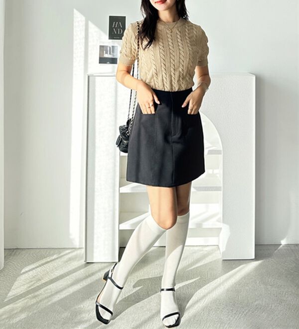 GeeRA（ジーラ）の「ケーブル編みニットトップス（ニット・セーター）」｜詳細画像