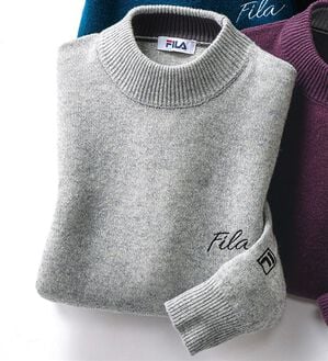 「＜フィラ＞洗えるウール１００％ハイネックセーター（メンズニット・セーター）」｜グレー