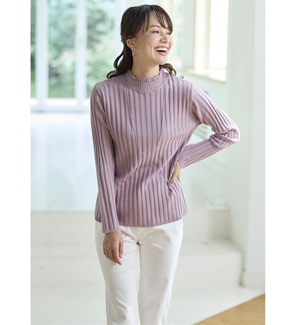 BELLUNA（ベルーナ）の「ウール入りウォッシャブルセーター（ニット・セーター）」｜詳細画像