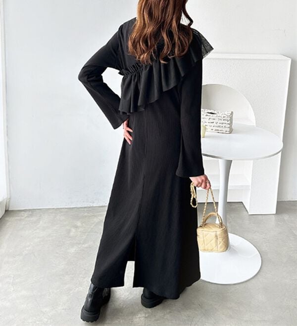 GeeRA（ジーラ）の「マルチフリルビスチェ＆リブワンピースセット（カットソーワンピース）」｜詳細画像