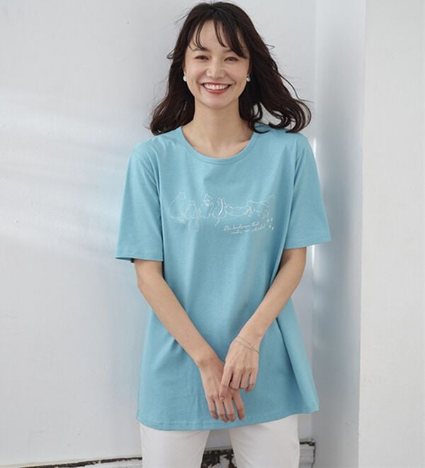 BELLUNA（ベルーナ）の「綿１００％プリントＴシャツ（Tシャツ）」｜詳細画像