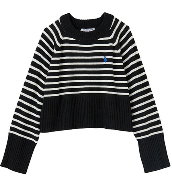 GeeRA（ジーラ）の「【ＵＳ．ＰＯＬＯ　ＡＳＳＮ】ショート丈ニット（ニット・セーター）」｜詳細画像