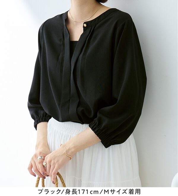 Viola e Viola（ヴィオラ エ ヴィオラ）の「さらさらＥＡＳＹ　２ＷＡＹ衿デザインブラウス（ブラウス）」｜詳細画像