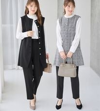 alotta（アロッタ）の「【ブラウス付き３点セット】洗える！美ラインジレセットスーツ（パンツスーツ）」