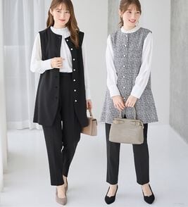 alotta（アロッタ）の「【ブラウス付き３点セット】洗える！美ラインジレセットスーツ（パンツスーツ）」