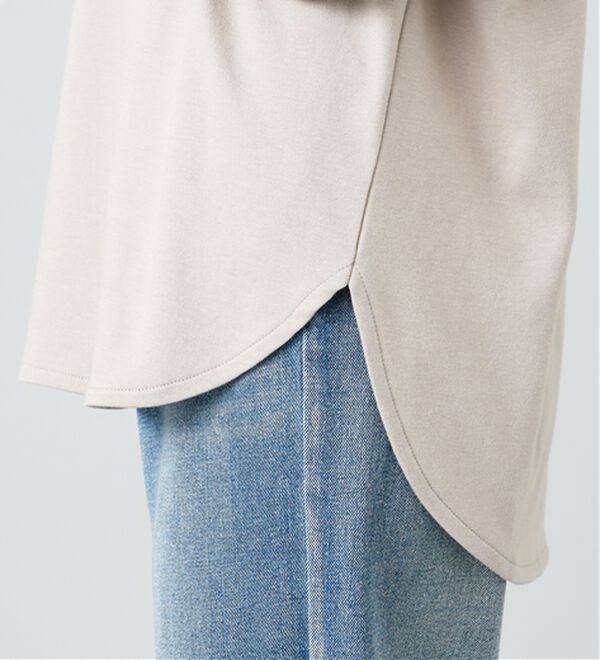 BELLUNA（ベルーナ）の「吸湿発熱ポンチ素材袖切替プルオーバー（カットソー）」｜詳細画像