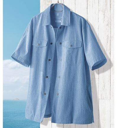 「さらにさらっと楊柳素材のシャツジャケット（メンズジャケット）」