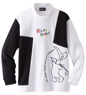 「＜ロッキーラビット＞ロゴデザイントレーナー（メンズトレーナー）」｜ホワイト