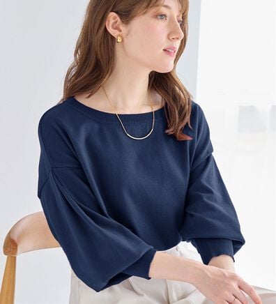 alotta（アロッタ）の「＜洗える＞柔らか綿タッチ！秋これ１枚パフ袖ニット（ニット・セーター）」