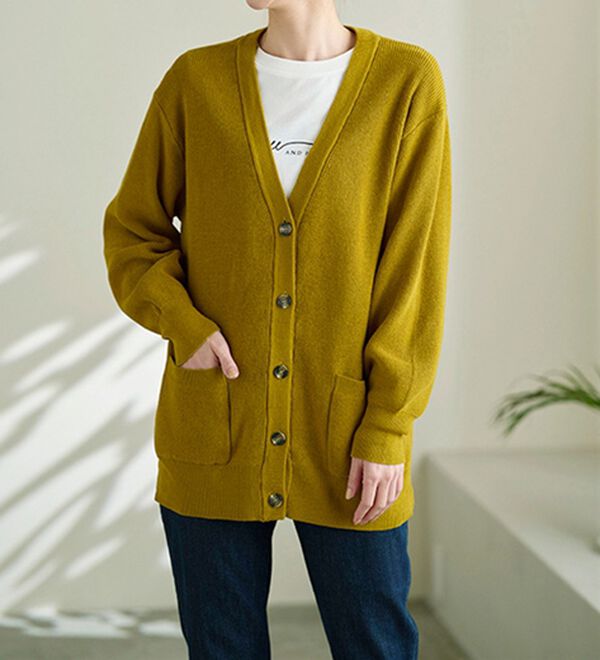 BELLUNA（ベルーナ）の「ハピネスコットン１００％あぜ編カーディガン（ニットカーディガン）」｜詳細画像