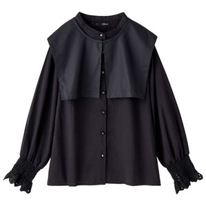 RANAN（ラナン）の「２ｗａｙ衿デザインブラウス（ブラウス）」｜ブラック