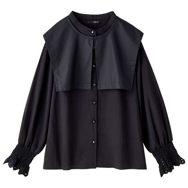 RANAN（ラナン）の「２ｗａｙ衿デザインブラウス（ブラウス）」｜ブラック