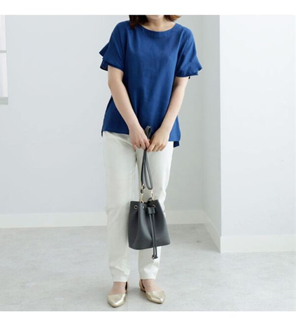 BELLUNA（ベルーナ）の「レーヨン麻袖デザインブラウス（ブラウス）」｜詳細画像