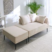 iellio（イエリオ）の「オットマン付スタイリッシュカウチソファ（ソファ）」