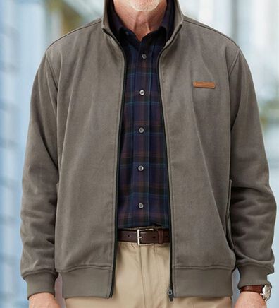 「＜ダンロップ・リファインド＞のびのびスエード調快適ブルゾン（メンズブルゾン）」