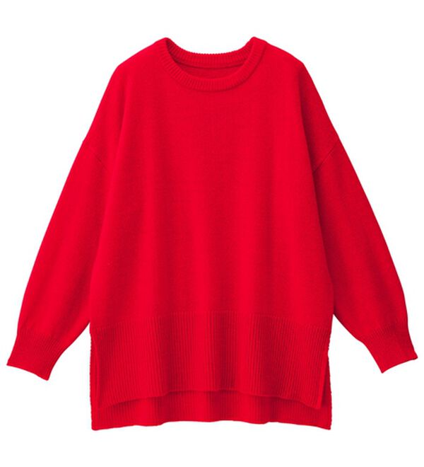 RANAN（ラナン）の「ワイドリブ使いカラーニットチュニック（ニット・セーター）」｜詳細画像