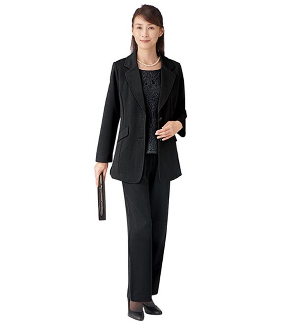 「【３点セット】洗えるストレッチフォーマル３点セット（ブラックフォーマル（喪服・礼服））」｜3点セット