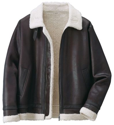 「裏ボアレザー調ジャケット（メンズジャケット）」