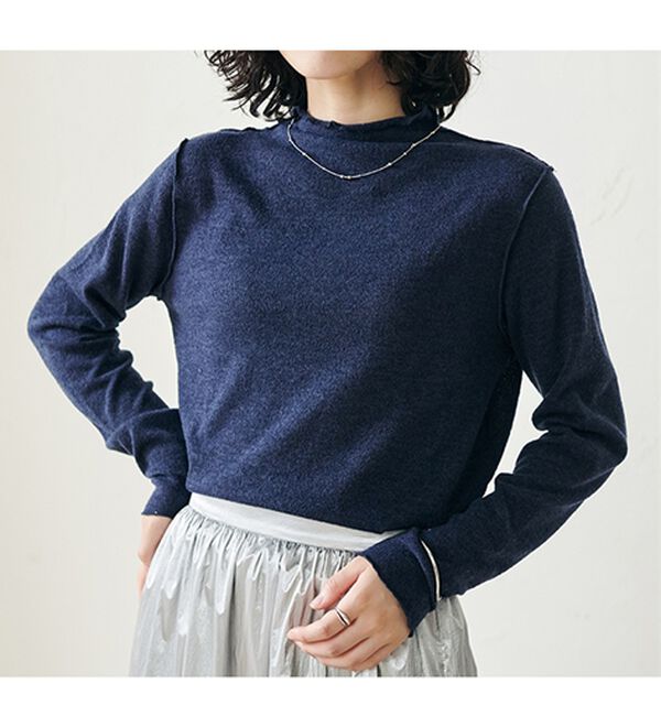 RANAN（ラナン）の「前後２ＷＡＹ！メロウ使いニットソーフリルプルオーバー（カットソー）」｜詳細画像