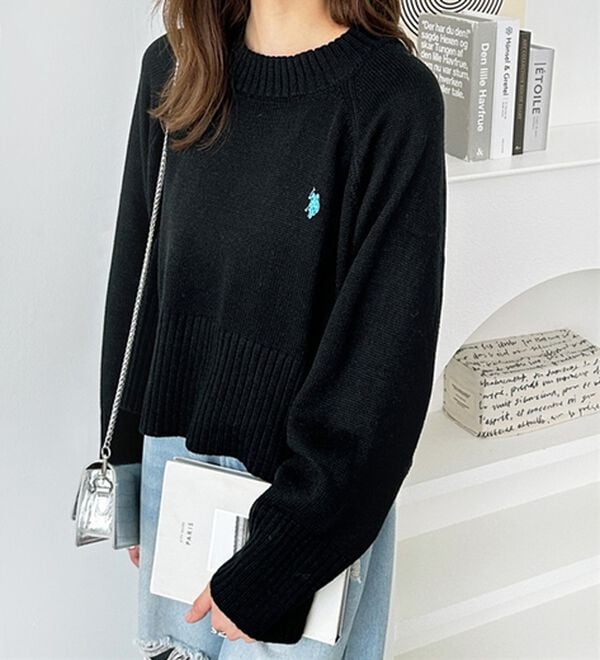 GeeRA（ジーラ）の「【ＵＳ．ＰＯＬＯ　ＡＳＳＮ】ショート丈ニット（ニット・セーター）」｜詳細画像