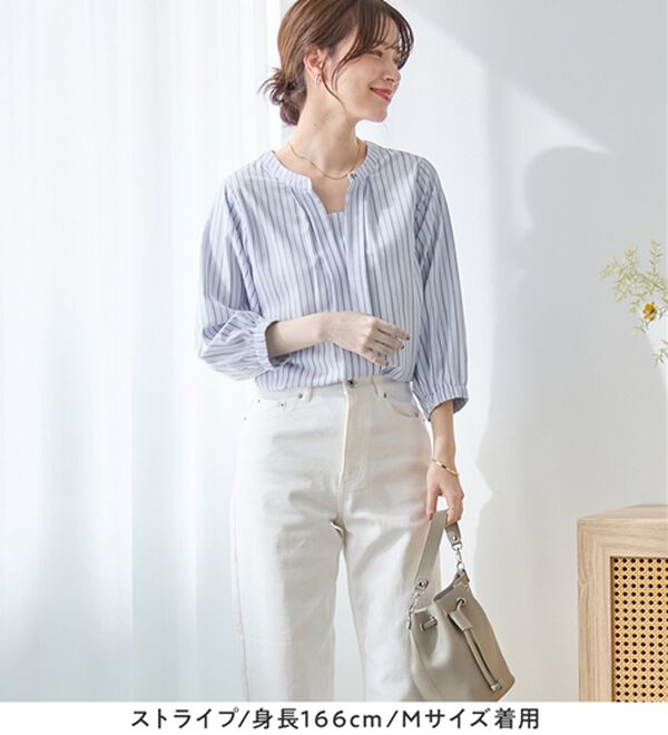 Viola e Viola（ヴィオラ エ ヴィオラ）の「さらさらＥＡＳＹ　２ＷＡＹ衿デザインブラウス（ブラウス）」｜詳細画像