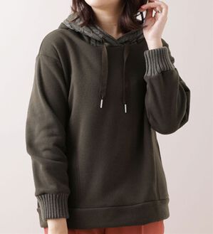 BELLUNA（ベルーナ）の「ケーブル切替デザインフードパーカー（パーカー）」｜チャコール