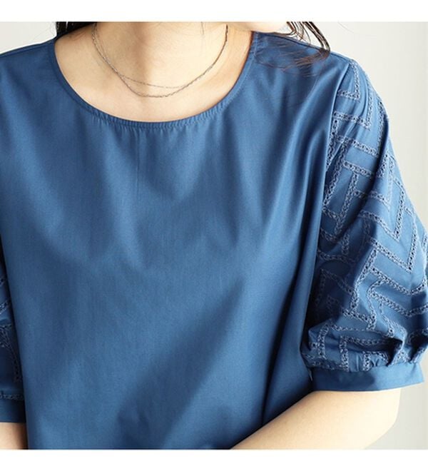 BELLUNA（ベルーナ）の「袖刺しゅう切替デザインブラウス（ブラウス）」｜詳細画像