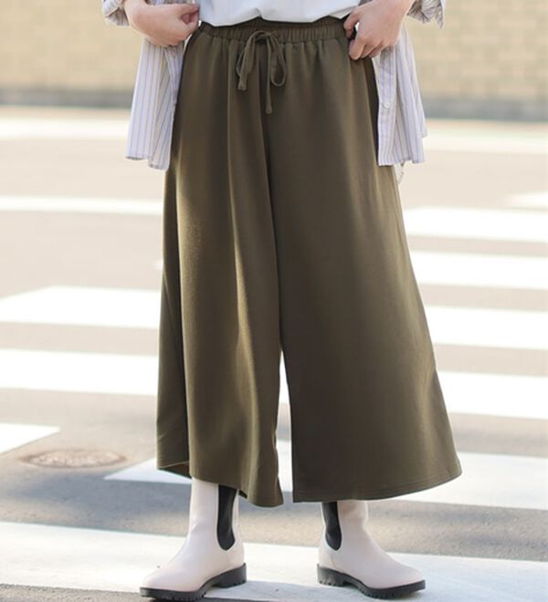 A HAPPY MARILYN（アハッピーマリリン）の「【Ｌ～８Ｌ】選べる身長別　ゆるっと楽ちん ワイドパンツ（ワイドパンツ・ガウチョ）」｜カーキブラウン