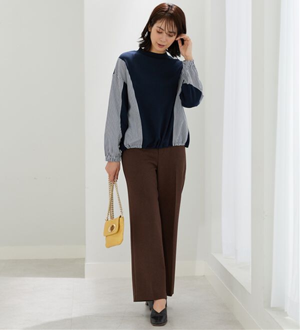 BELLUNA（ベルーナ）の「ストライプ切替デザインプルオーバー（カットソー）」｜詳細画像