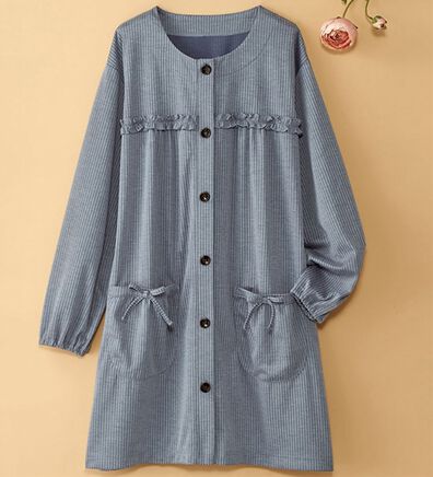 BELLUNA（ベルーナ）の「杢調ニットコールデザインかっぽうチュニック（パジャマ・ルームウェア）」