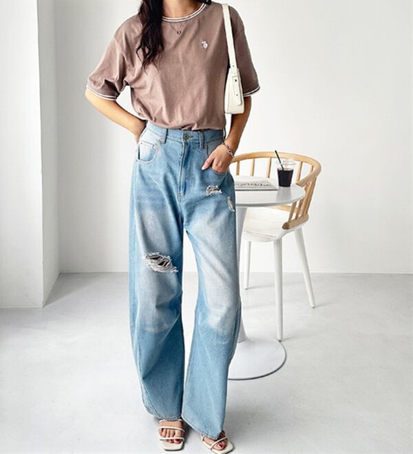 GeeRA（ジーラ）の「【ＵＳ．ＰＯＬＯ．ＡＳＳＮ】ライン配色Ｔシャツ（Tシャツ）」｜詳細画像