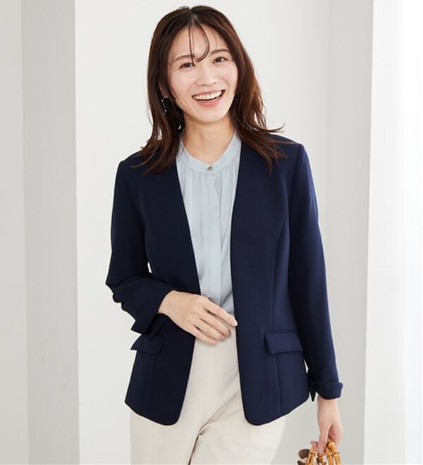 BELLUNA（ベルーナ）の「＜Ｃ／Ｓ＞ノーカラージャケット（ノーカラージャケット）」｜詳細画像