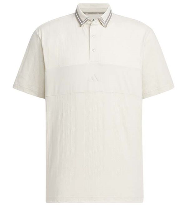 「＜ａｄｉｄａｓ＞ビヨンドザコースジャガードＢＯＳロゴ半袖シャツ（メンズポロシャツ）」｜アルミナ