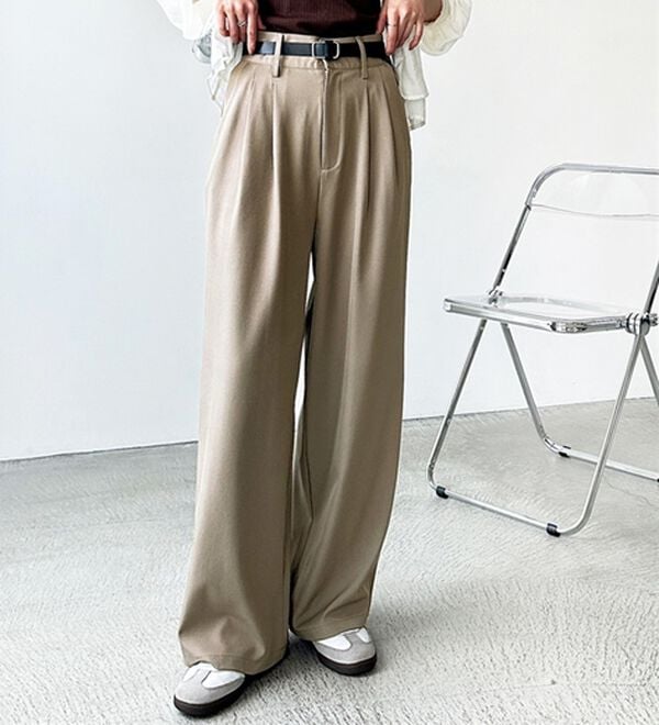 GeeRA（ジーラ）の「着心地抜群！ハイウエストダブルタックワイドパンツ（フルレングスパンツ）」｜詳細画像