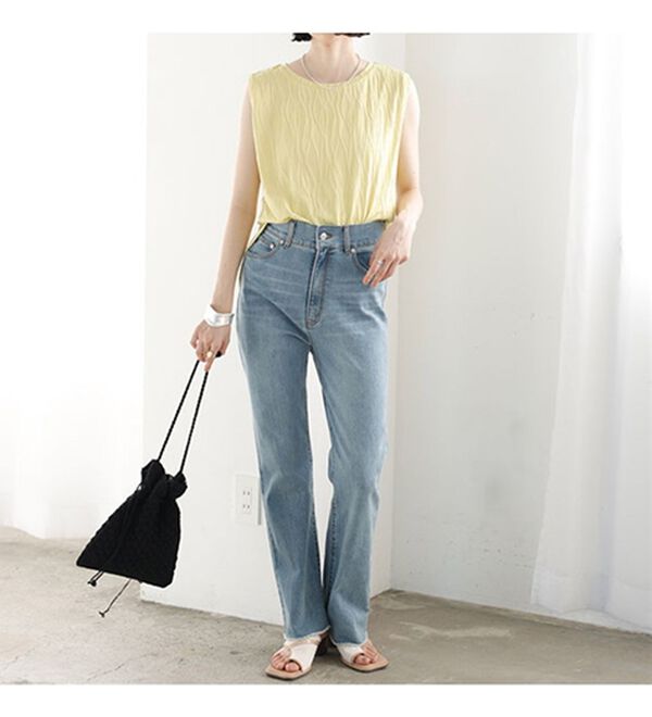 GeeRA（ジーラ）の「カットジャガードフレンチスリーブＴシャツ（カットソー）」｜詳細画像