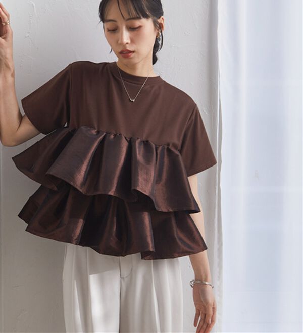 RANAN（ラナン）の「シャイニーフリルTシャツ（Tシャツ）」｜詳細画像