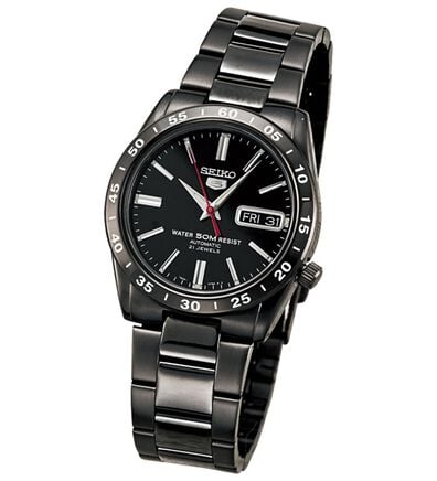 「＜セイコー５＞海外モデルオールブラックメカニカル（メンズ腕時計）」