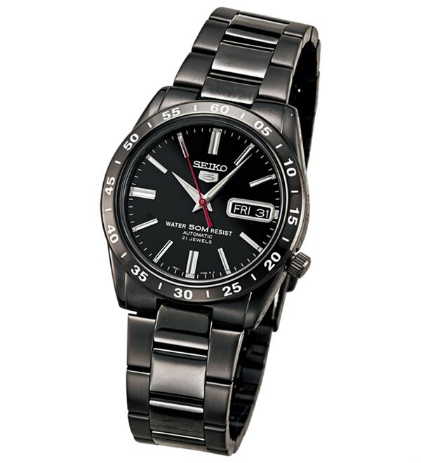「＜セイコー５＞海外モデルオールブラックメカニカル（メンズ腕時計）」｜詳細画像